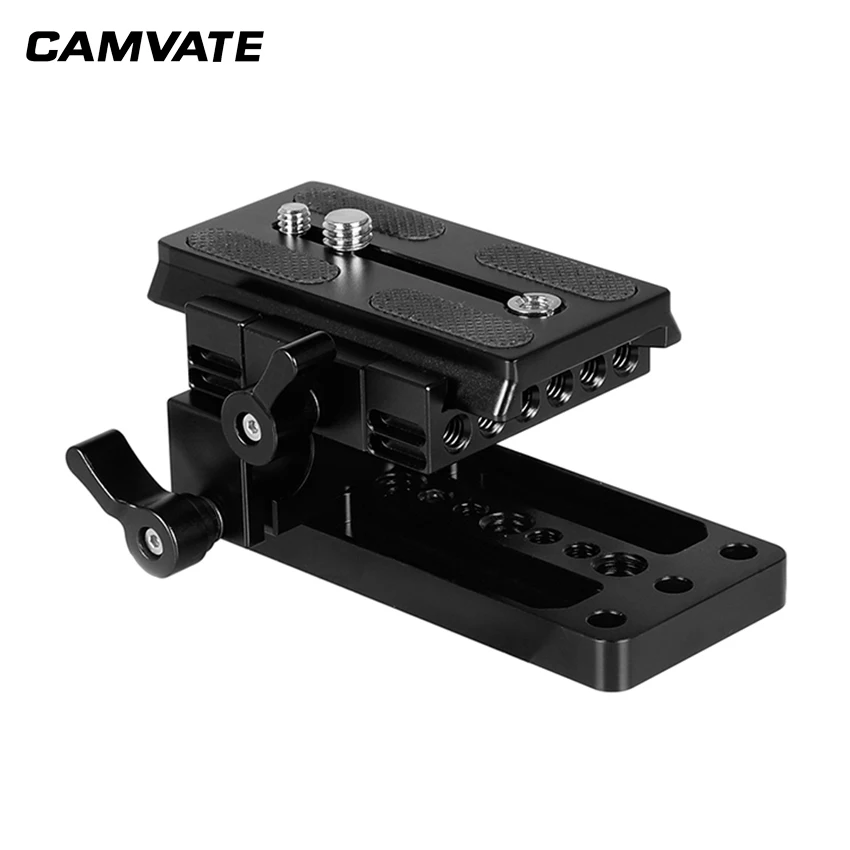 Adaptador com Placa de Montagem Deslizante + Placa Camvate Manfrotto Conectar Base 15mm Dupla Haste Braçadeira C2175 qr - Image 4