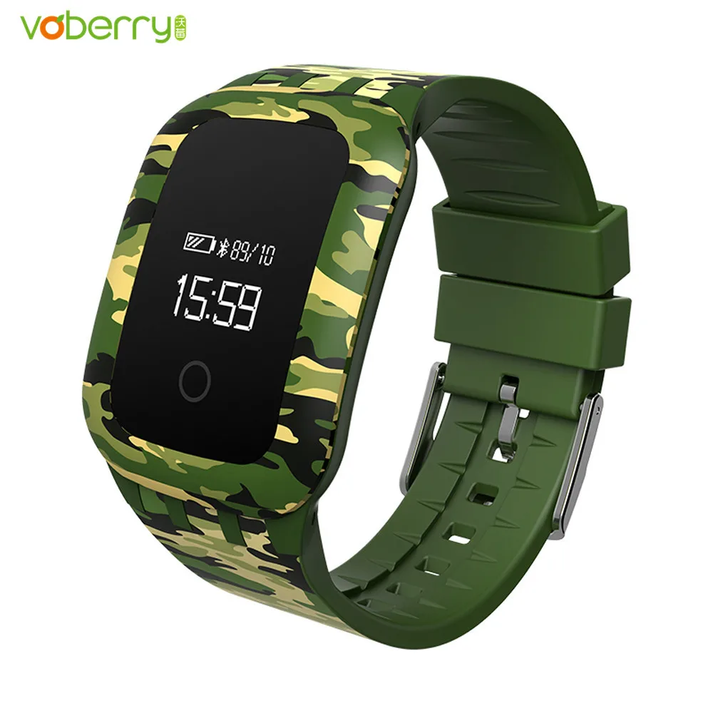 

VOBERRY Military Camouflage Smart Bracelet Band Sport Waterproof Heart Rate Tracker Smartband Watch Phone Mate For Android IOS