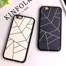 Novo Padrão de Seda Moda Simple Black White Grade Caso TPU Telefone Para iphone 6 6 s 6 plus 5 5S se caso tampa traseira fundas Coque