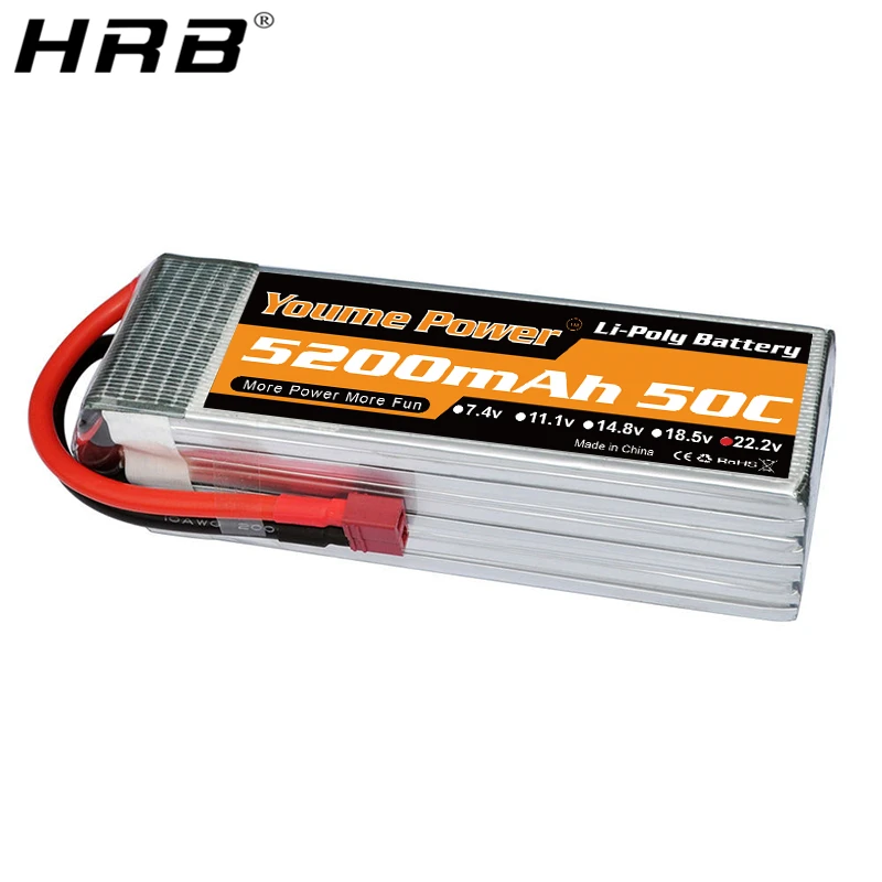 

Youme 6S 22.2V Lipo Battery 5200mah T Deans EC5 XT60 XT90 TRX 50C RC Airplanes Helicopter Quadcopter Boats Racing 4WD Cars Parts
