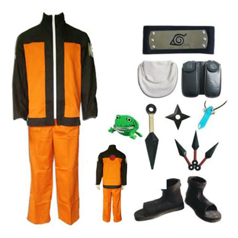 Uzumaki Naruto Cosplay Costume Naruto Whole Set F008in Anime Costumes