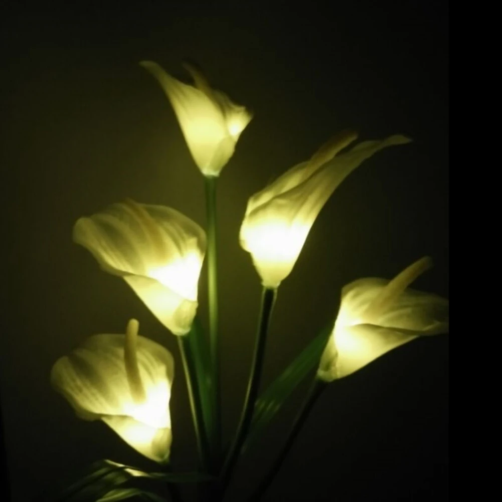 Открытый Солнечный светодиодный подкова цветок свет Водонепроницаемый 5 светодиодный лампы для двора Сад Путь пейзаж декоративные ночника
