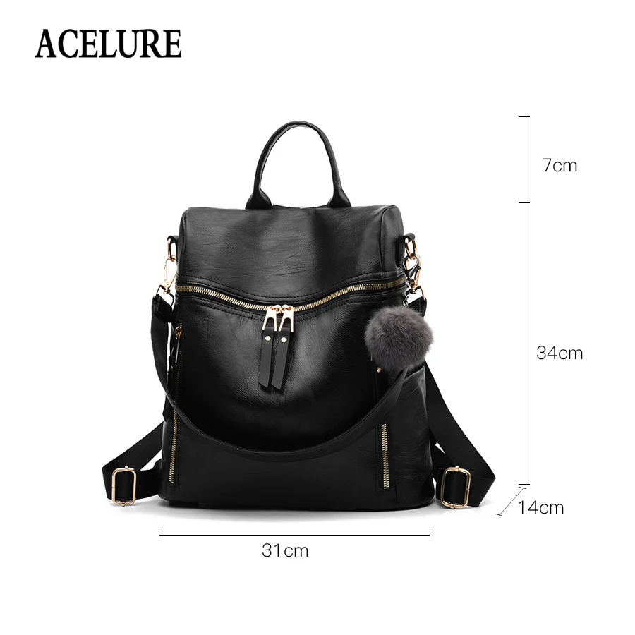 Mochila De mujer ACELURE mochila mujer 2018 nueva mochila de cuero PU de alta calidad para mujer mochila de moda femenina Mochila De mujer ACELURE mochila mujer 2018 nueva mochila de cuero PU de alta calidad para mujer mochila de moda femenina