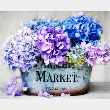 

new DIY diamond painting Hydrangea 5D diamond cross stitch crystal square rhinestones unfinished full diamond embroidery picture