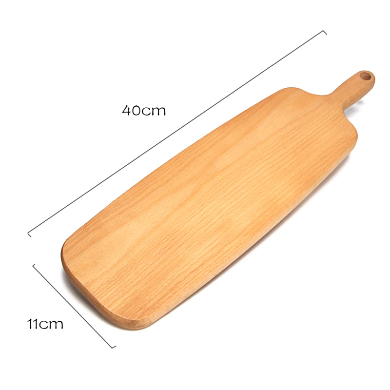 Beech Wood Cutting Board Wooden Bread Board Pastry Cheese Serving Pizza Paddle Kitchen Chopping Board with Handle Kitchen Tools (9)