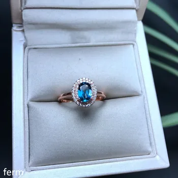 

KJJEAXCMY fine jewelry 925 sterling silver inlaid with natural topaz ring simple gem dandelion goddess micro inlay kljui