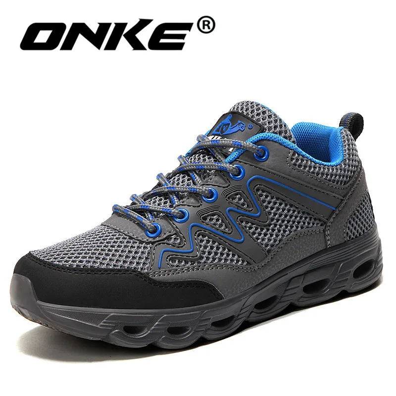 

2018 Breathable Summer Man Hiking Shoes Wear Resistance Mountain Climbing Sports Sneakers Wide Head Trekking Shoes