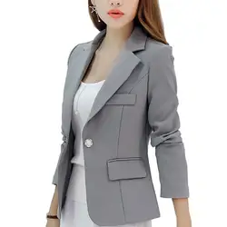 Новый тонкий женский пиджак с длинными рукавами и куртки, маленький женский костюм, Корейская версия (серый/синий/винный