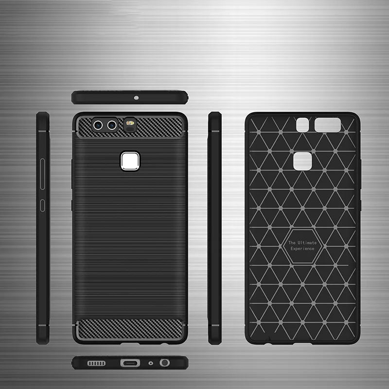 carbon fiber brushed silicone case huawei P9,P9 Plus (5)