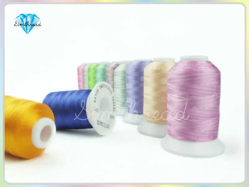

New Arrival 58 Colors Rayon Embroidery Spools Thread 550M/Spool with 12pcs Style A Bobbins Thread