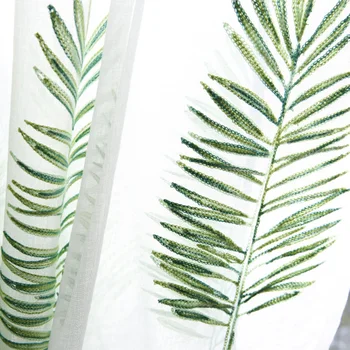 

Pastoral Leaf Embroidered Curtains for Living Room Window Fabric Curtains for Bedroom Tulle Curtain for Kitchen Roman Blinds