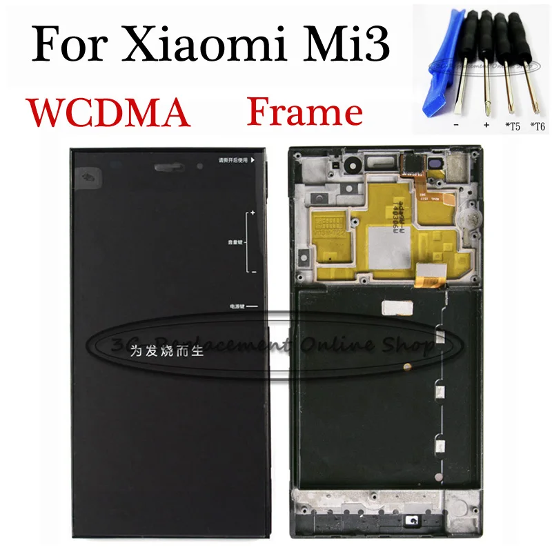 

For Xiaomi Mi3 LCD Display + Touch Screen With Frame High Quality Replacement For Xiaomi m3 m mi 3 mi WCDMA Mobile Phone