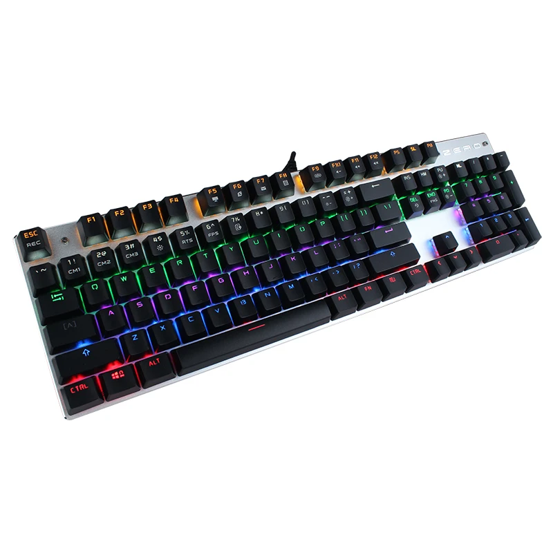 

Metoo Mechanical Keyboard 87/104 Anti-ghosting Luminous Blue Black Switch LED Backlit wired Gaming Keyboard Russian stickers