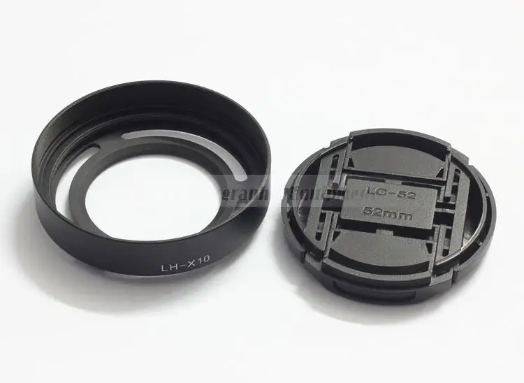 

Camera Lens Hood Metal Black LH-X10 Lens Adapter Ring + Lens Cap 52mm For Fujifilm X30 X20 X10