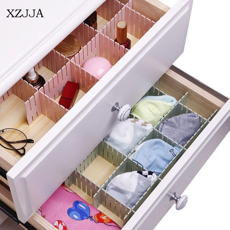 XZJJA 4 قطعة الإبداع شحن مزيج DIY سميكة درج التقسيم الملابس الداخلية الجوارب تصنيف تخزين صناديق اللوح
