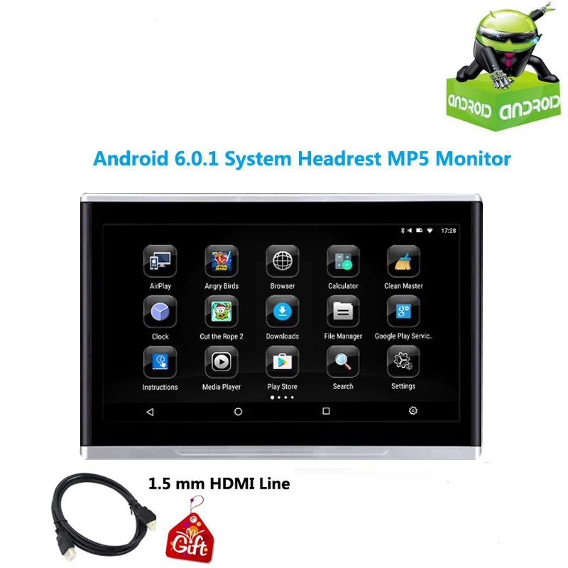 10,1 дюймовый монитор Автомобильный экран Android 6,0 HD 1080P видео MP5 сенсорный экран с wifi/USB/SD/HDMI/FM/динамик/Bluetooth Автомобильный дисплей - Цвет: 1 monitor only