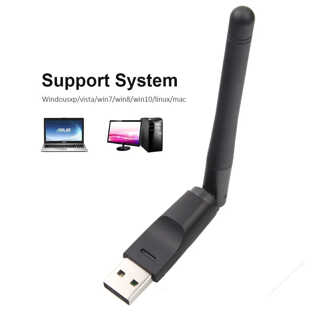 External Wireless Wifi Antenna USB 2.0 Adapter Dongle Strong Signal 300 Mbps