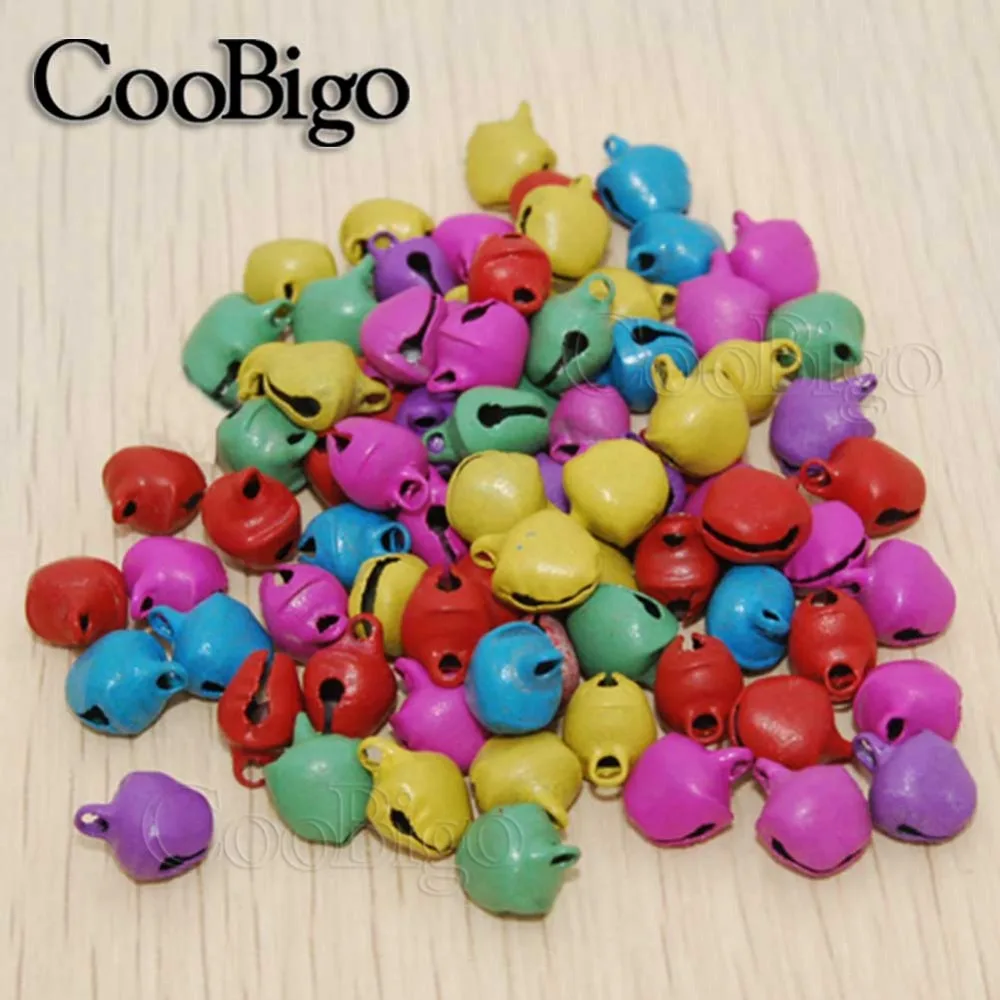 

50pcs 8mm Mixed Colors New Christmas Bells Loose Beads Small Jingle Bells Christmas Decoration Gift