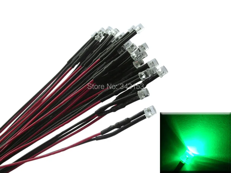 

200pcs 5mm Flat Top Green Prewired Led Pre-Wired resistors LED Lighting Lamp Bulb Cable DC12V