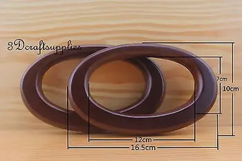 

wooden handles Purse handles handbag handle a pair dark brown 6 1/2 inch M43