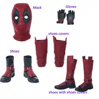 เค้กร้อน Deadpool 2 คอสเพลย์หน้ากากเครื่องแต่งกายถุงมือรองเท้าขาอุปกรณ์ฮาโลวีน