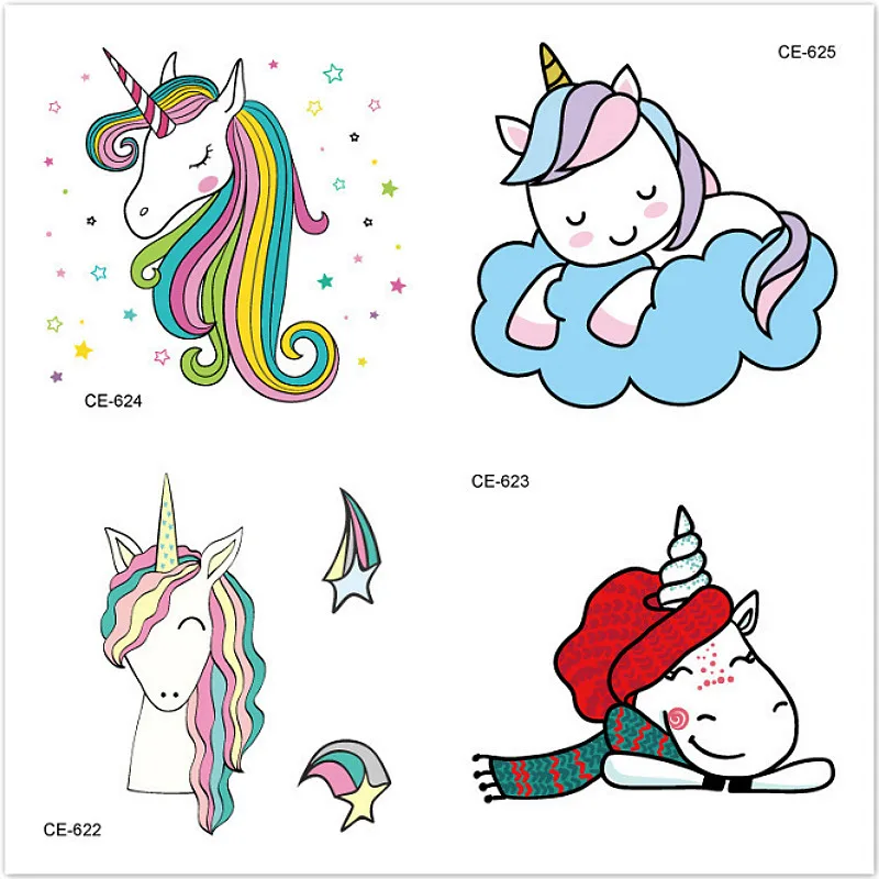 

1pcs Emoji Rainbow Unicorn Cartoon Sticker Action Figure Action & Toy Figures Gift Toys Boy Girl Children Watermark Tattoo