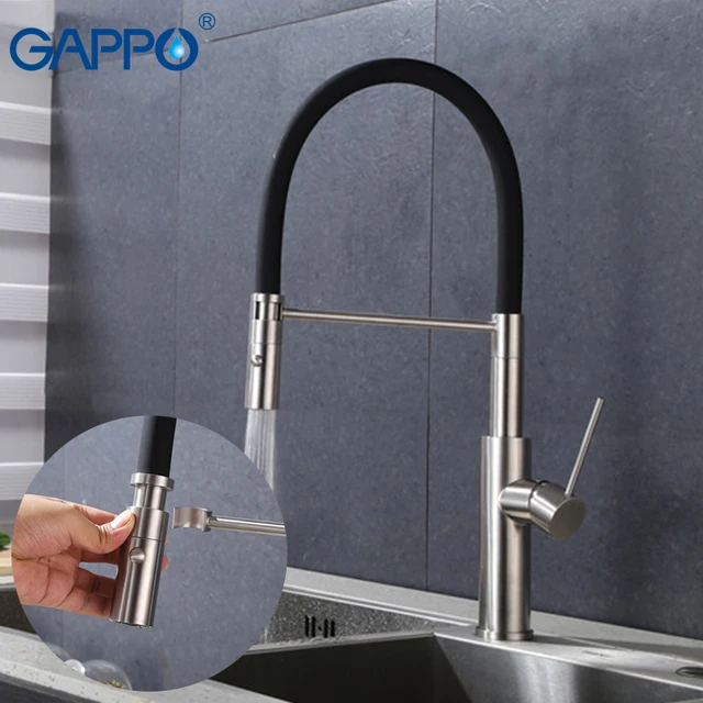 Special Offers Gappo kitchen Faucets black pull out kitchen drinking water faucet waterfall kitchen faucet deck mounted sink mixer tap         