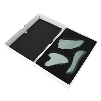 

3Pcs Green Aventurine Scraping Plate Board Set Body Massage Plate Back Scraping SPA Massage Stone Scraping Massage Tool