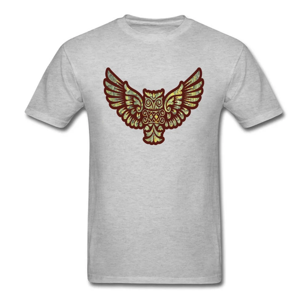 Flying Owl Mascot Decoration Cotton Man Short Sleeve T Shirt Design Fall Tshirts Printed Tops Tees 2018 O Neck Flying Owl Mascot Decoration grey