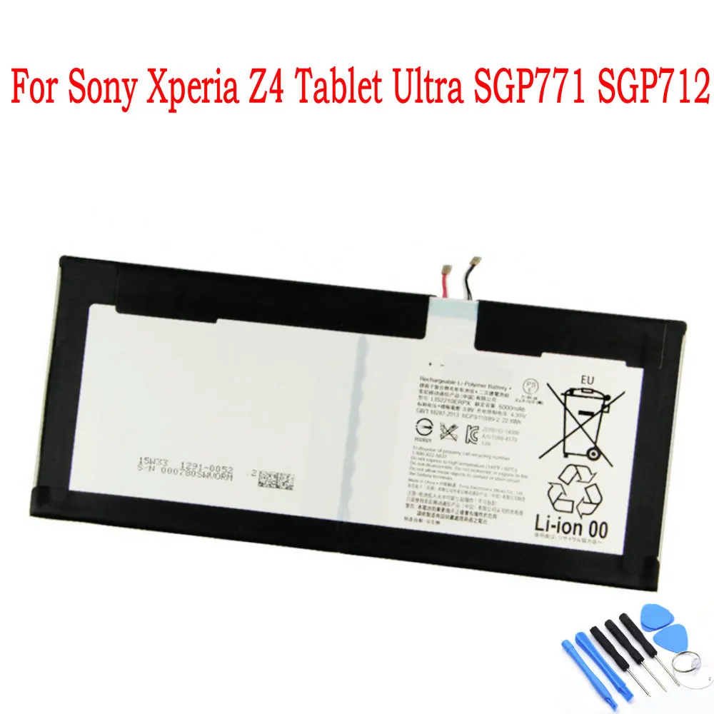 

NEW LIS2210ERPX LIS2210ERPC 6000mAh Battery For Sony Xperia Z4 Tablet Ultra SGP771 SGP712 Tablet PC