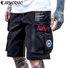 CARWORNIC Харадзюку хип хоп Короткие джоггеры Мужская сумка с карманами Мешковатые повседневные уличные карго шорты спортивные военные шорты