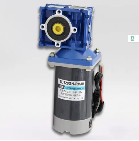 120w 12v 24v DC Worm Gear Reducer Motor RV30 DC Gearmotor RV30 Self-Gearing Single-lock Shaft Rotation CW CCW 120w 12v 24v DC Worm Gear Reducer Motor RV30 DC Gearmotor RV30 Self-Gearing Single-lock Shaft Rotation CW CCW