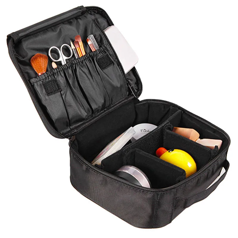 Waterproof oxford travel cosmetic bag make up brushes organizer tote bag toiletry zipper case black fuchsia Waterproof oxford travel cosmetic bag make up brushes organizer tote bag toiletry zipper case black fuchsia
