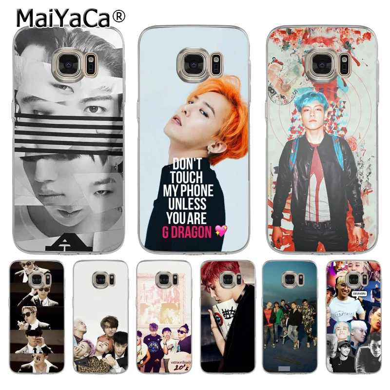 

MaiYaCa Bigbang T.O.P. Taeyang G-Dragon Daesung Seungri Coque Phone Case for Samsung S5 S6 S7 Edge S8 Plus S6 Edge Plus S3 S4