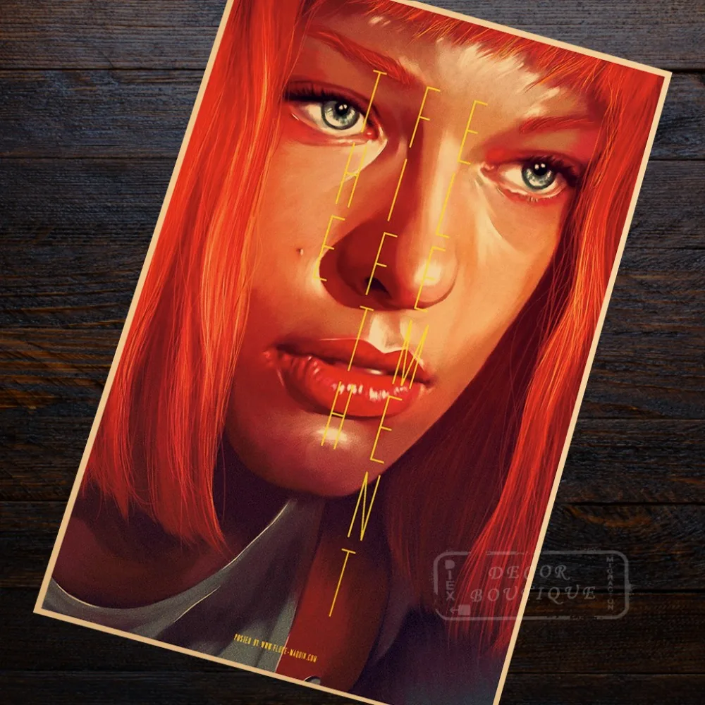 Leeloo Пятый элемент Sci Fi плакат классическое ретро винтажное Kraft холст своими
