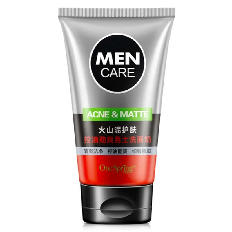 

New Men Pure volcanic mud Blackhead Remover Facial Cleanser Oil-control Deep Cleansing Foam Shrink Pores Acne Treatments