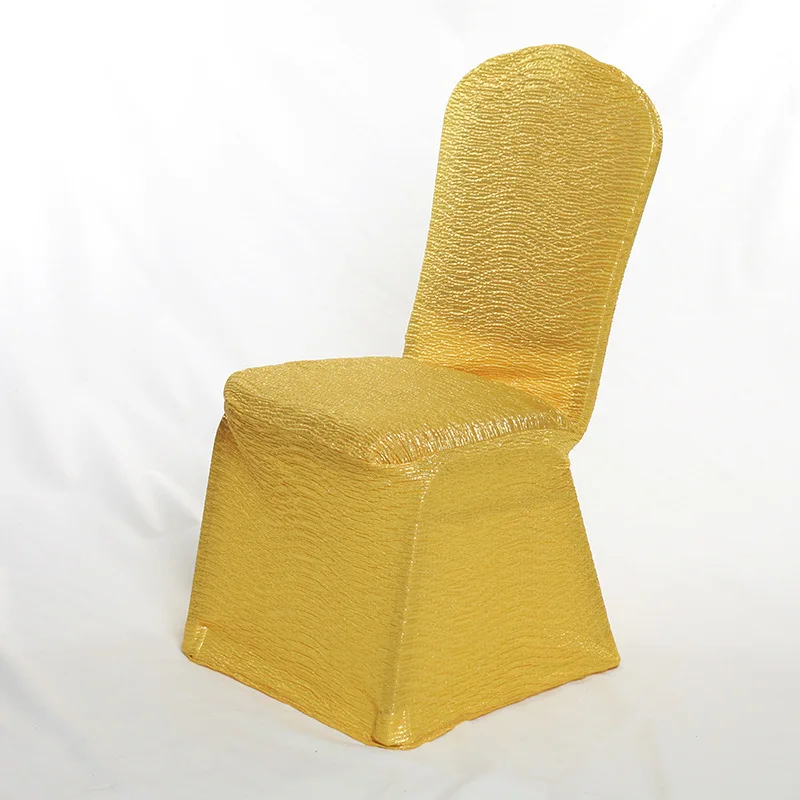 50pcs ruffled leather christmas gold stretch chair covers elastic for weddingsstretching chair