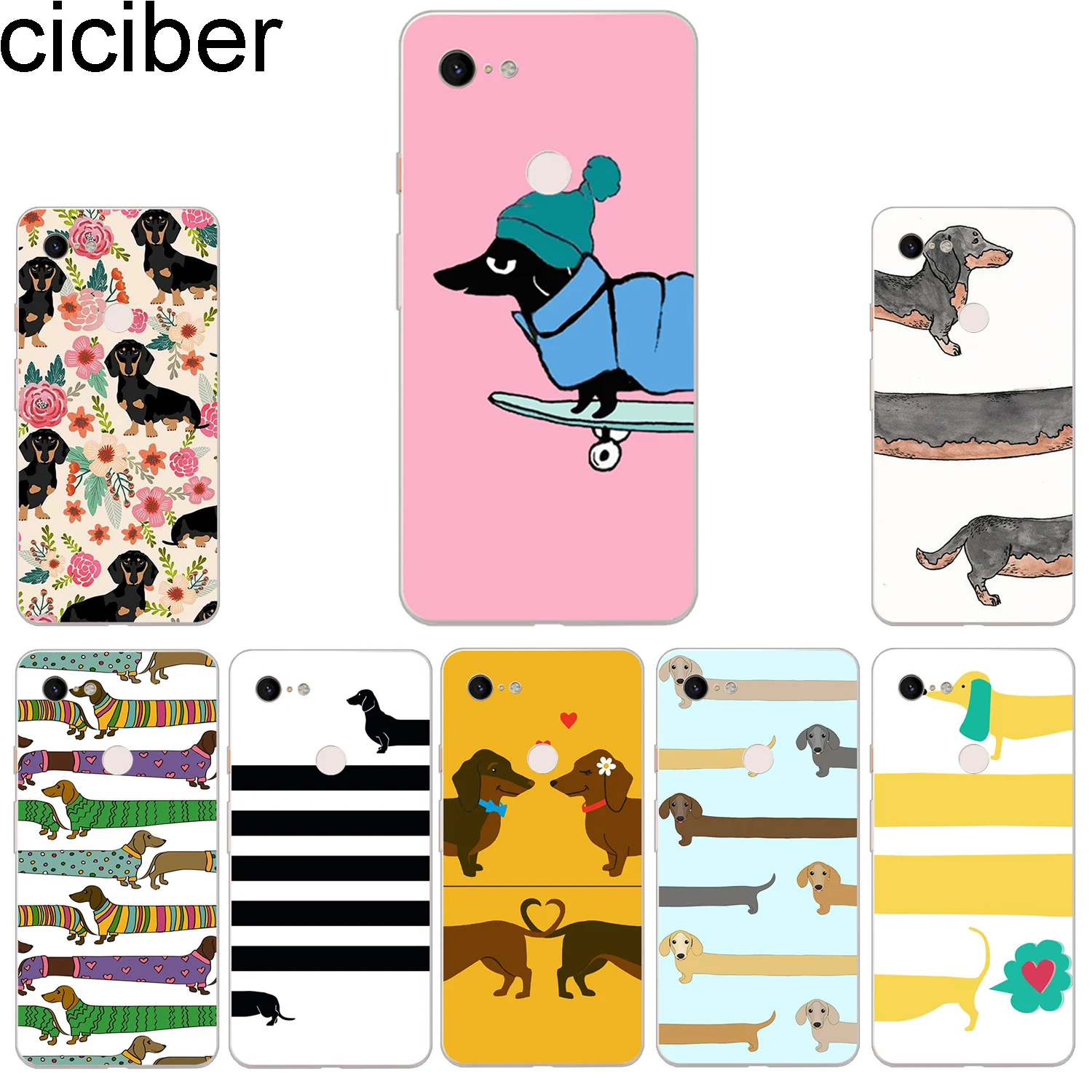 

ciciber New Fashion Phone Cases For Google Pixel 3 2 XL Case Soft TPU Back Cover for Pixel 3XL 2XL Dachshund Dog Funda Coque