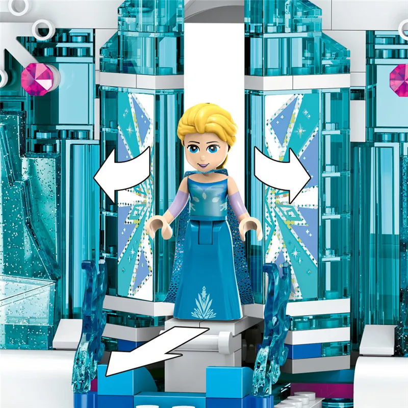 731 шт девушка серии Эльза волшебный ледяной замок дворец Compatibie Legoings Строительные
