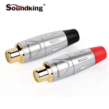 Soundking черный и красный RCA гнездовой разъем цинковый сплав корпус позолоченный Аудио Видео адаптер разъем RCA штекер suppprt 4-6 мм кабель C33