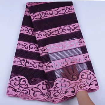 

High Quality French Mesh Lace Fabric Latest African Dry Lace Fabric With Stones Nigerian Tulle Lace Fabric For Dress Party F1607