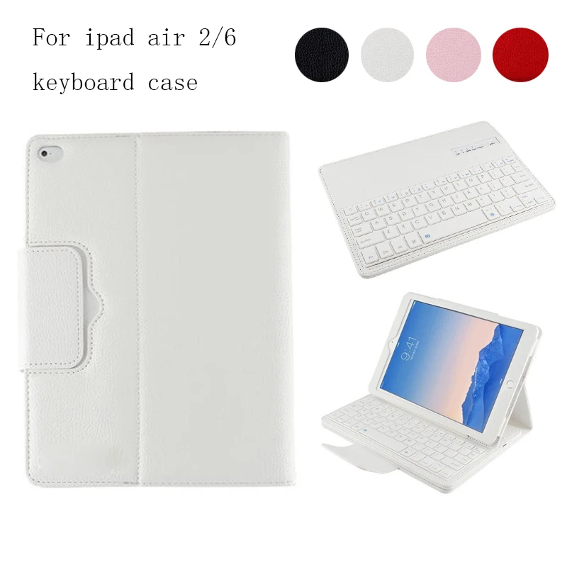 Для iPad 5/iPad 6 магнитно Съемная ABS Bluetooth клавиатура искусственная кожаный чехол для