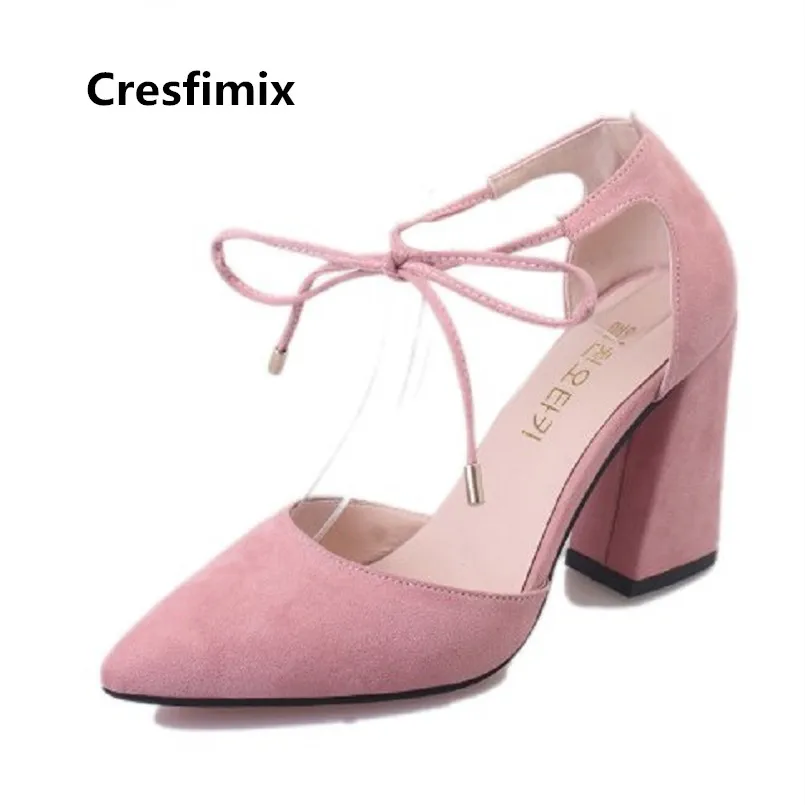 Cresfimix Vrouwen Hoge Hakken Women Fashion Comfortable Pink High Heel Shoes Lady Cute Black High Heel Pumps Spring Shoes B3409