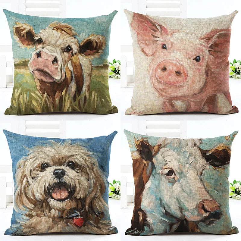 الكرتون الإبداعية الحيوان المخدة غطاء وسادة مربع الشكل كيس وسادة ل كنبة مكتب ديكور المنزل الكرتون الإبداعية الحيوان المخدة غطاء وسادة مربع الشكل كيس وسادة ل كنبة مكتب ديكور المنزل