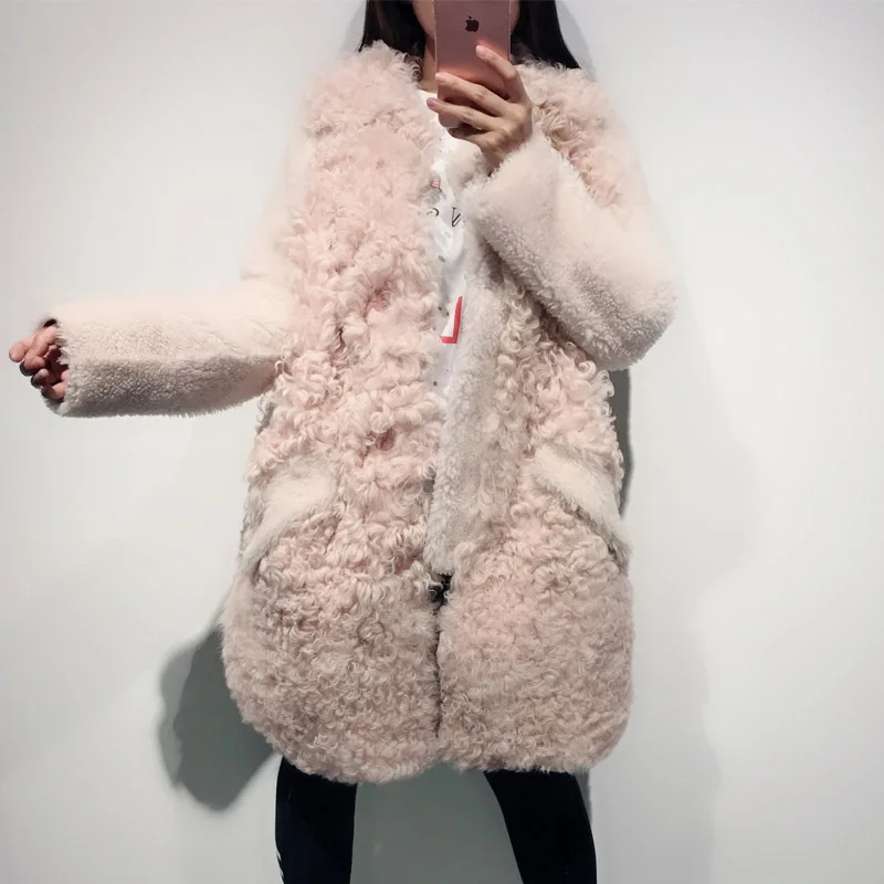 

suede leather jacket women real lamb skin jacket shearling jacket