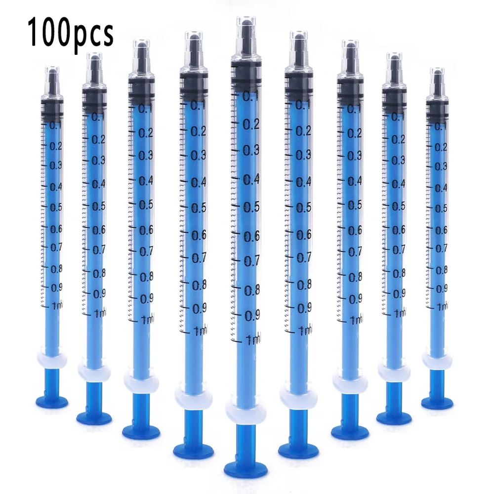 

100pcs, Disposable Plastic Syringe 1ml Injector 1cc without Needle For Lab and Industrial Dispensing Adhesives Glue Soldering