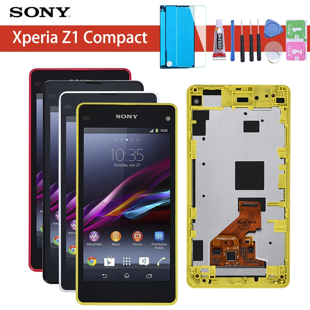 Сенсорный экран для sony Xperia Z1 Mini Compact D5503 M51w ЖК-дисплей дигитайзер сенсор стеклянная панель в сборе с рамкой