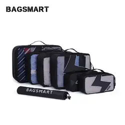 BAGSMART 7 шт. набор упаковочные Кубики-дорожные органайзеры с мешком для белья дорожная сумка, чемодан упаковочные Органайзеры