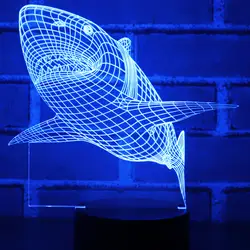 3D светодиодный Ночные огни акулы с 7 цветов свет для Lampara сравнению Lampki Nocne Light Touch Сенсор света подарок для детей Lampy