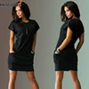 Summer Dress Women Short Sleeve O Neck Mini Dress Bodycon Pocket Loose Casual Female Dress Office Lady Work Dress Vestidos ► Photo 1/5